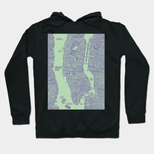 New York city map green Hoodie